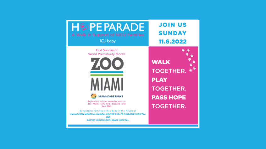 Join ICU baby’s Hope Parade at Zoom Miami on Nov. 6th to Kick Off World Prematurity Month