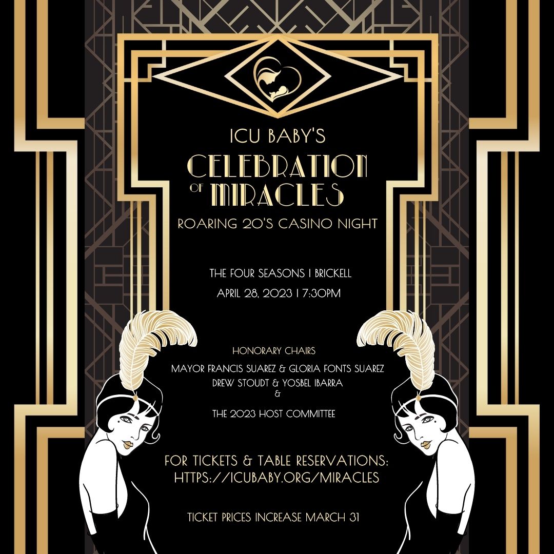 Mark your calendars for an exciting night of high stakes! Join us for our Celebration of Miracles Roaring 20's Casino Night! Friday, April 28, 2023.