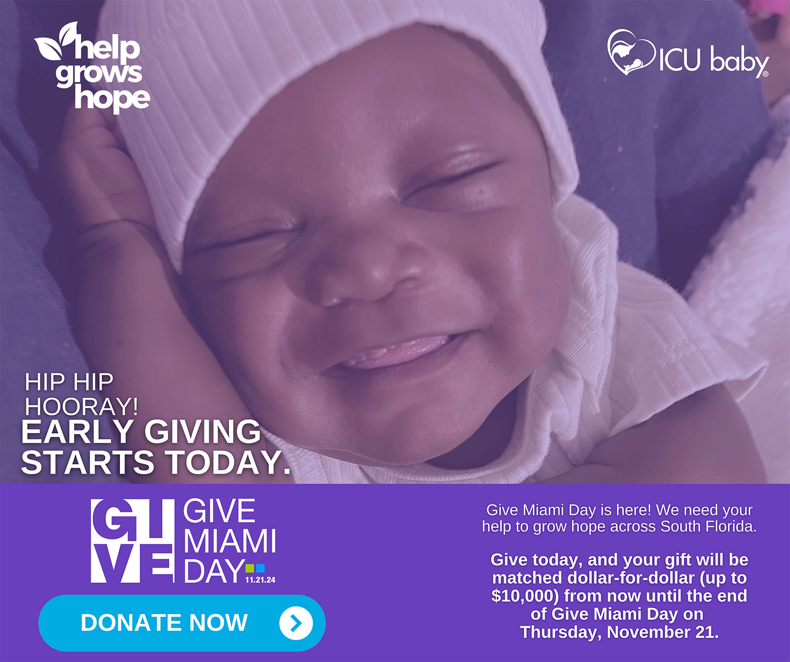 Support ICU baby on Give Miami Day!